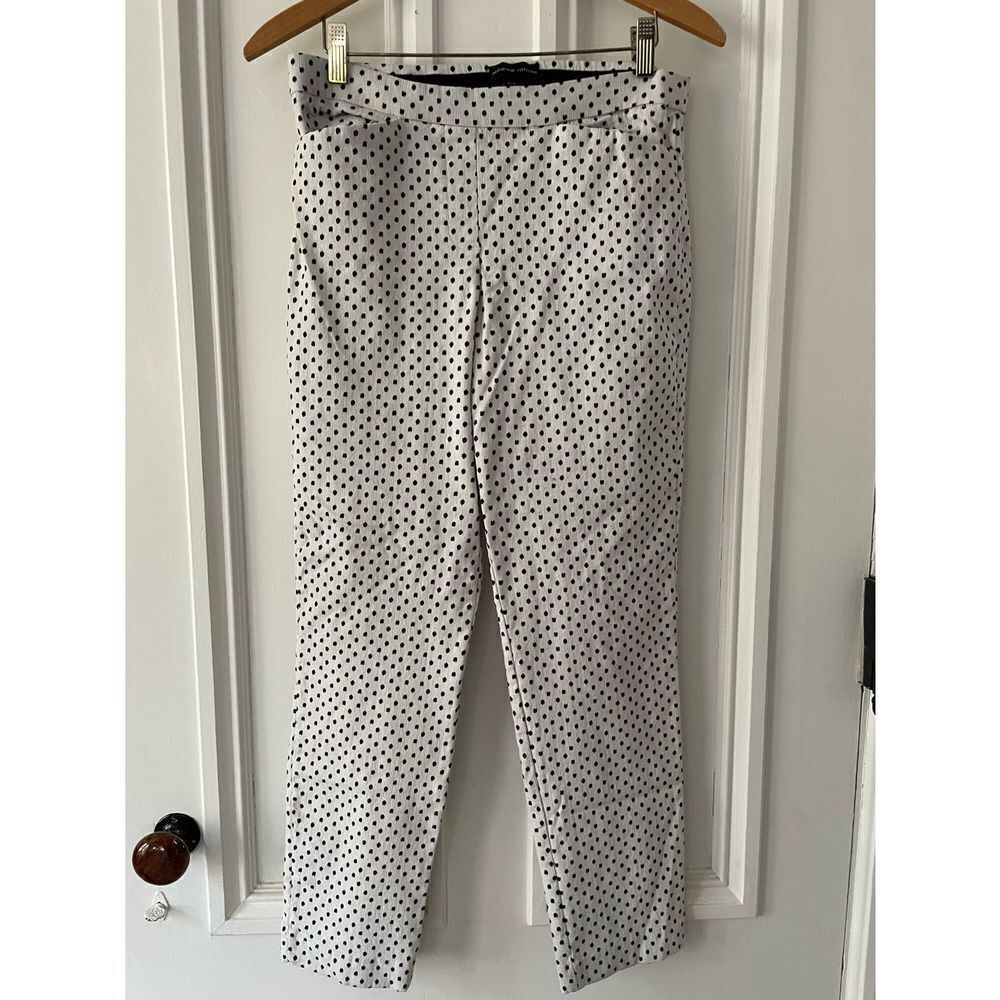 Adrienne Vittadini cream with black dotted stretch pants 8